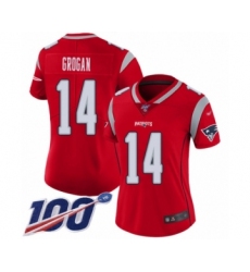 Women's New England Patriots #14 Steve Grogan Limited Red Inverted Legend 100th Season Football Jersey