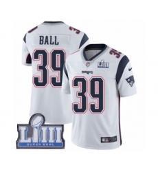 Men's Nike New England Patriots #39 Montee Ball White Vapor Untouchable Limited Player Super Bowl LIII Bound NFL Jersey
