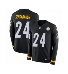 Youth Nike Pittsburgh Steelers #24 Coty Sensabaugh Limited Black Therma Long Sleeve NFL Jersey