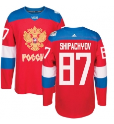 Men's Adidas Team Russia #87 Vadim Shipachyov Authentic Red Away 2016 World Cup of Hockey Jersey