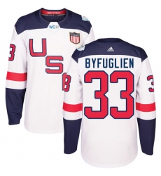 Youth Adidas Team USA #33 Dustin Byfuglien Authentic White Home 2016 World Cup Ice Hockey Jersey