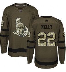 Men's Adidas Ottawa Senators #22 Chris Kelly Authentic Green Salute to Service NHL Jersey