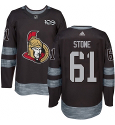 Men's Adidas Ottawa Senators #61 Mark Stone Authentic Black 1917-2017 100th Anniversary NHL Jersey