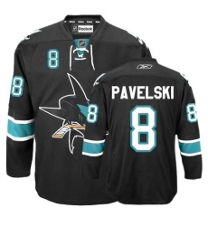 Youth Reebok San Jose Sharks #8 Joe Pavelski Authentic Black Third NHL Jersey