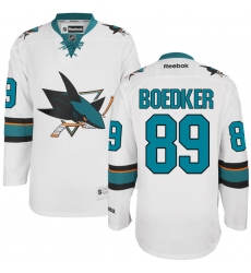 Men's Reebok San Jose Sharks #89 Mikkel Boedker Authentic White Away NHL Jersey