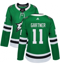 Women's Adidas Dallas Stars #11 Mike Gartner Premier Green Home NHL Jersey