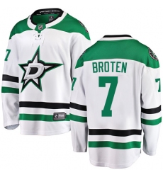 Youth Dallas Stars #7 Neal Broten Authentic White Away Fanatics Branded Breakaway NHL Jersey