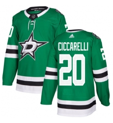 Men's Adidas Dallas Stars #20 Dino Ciccarelli Premier Green Home NHL Jersey