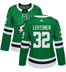 Women's Adidas Dallas Stars #32 Kari Lehtonen Premier Green Home NHL Jersey