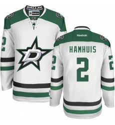 Men's Reebok Dallas Stars #2 Dan Hamhuis Authentic White Away NHL Jersey