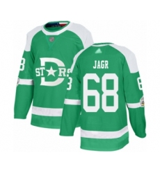 Youth Dallas Stars #68 Jaromir Jagr Authentic Green 2020 Winter Classic Hockey Jersey