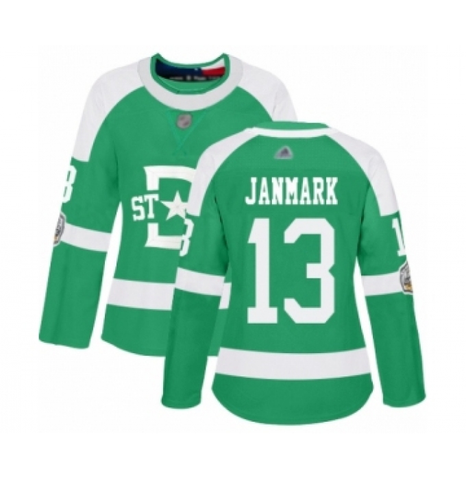 Women's Dallas Stars #13 Mattias Janmark Authentic Green 2020 Winter Classic Hockey Jersey