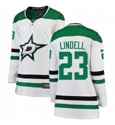 Women's Dallas Stars #23 Esa Lindell Authentic White Away Fanatics Branded Breakaway NHL Jersey
