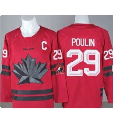 Men's Canada #29 Poulin White 2026 Olympics Authentic Jersey