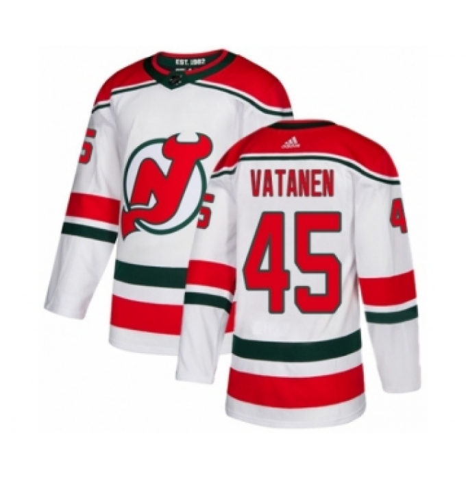 Men's Adidas New Jersey Devils #45 Sami Vatanen Authentic White Alternate NHL Jersey