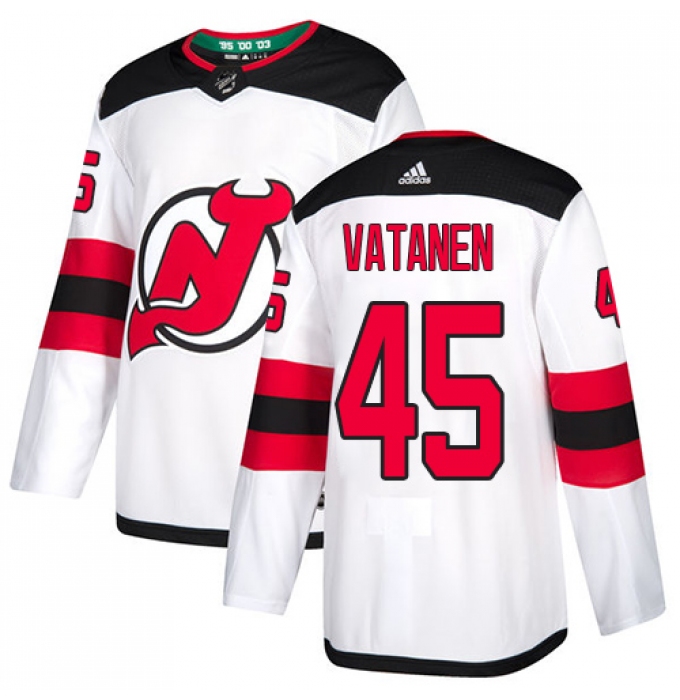 Men's Adidas New Jersey Devils #45 Sami Vatanen Authentic White Away NHL Jersey