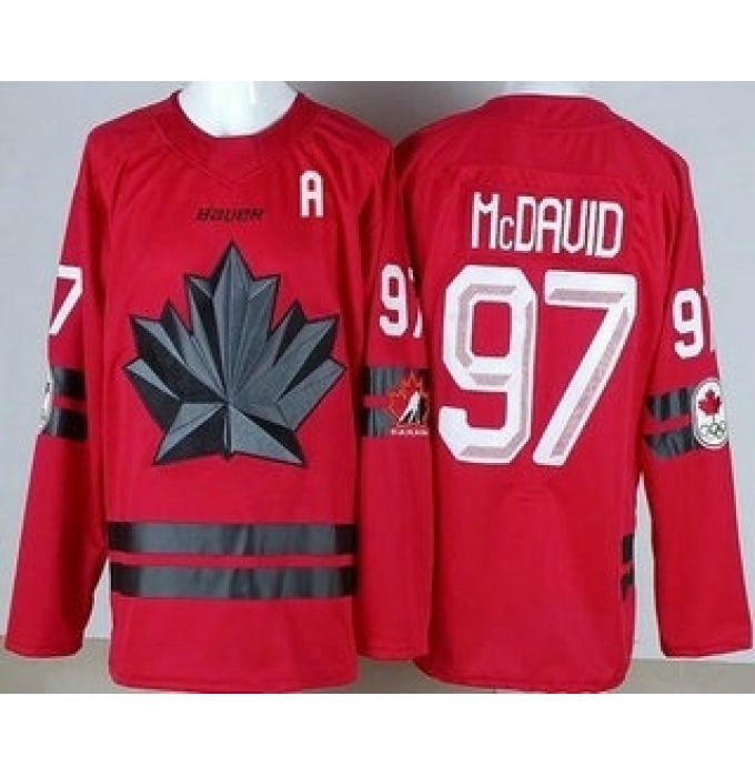 Youth Canada #97 Connor McDavid Red 2026 Olympics Authentic Jersey