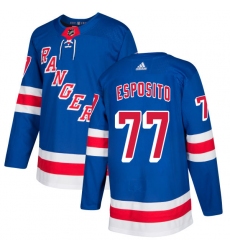 Youth Adidas New York Rangers #77 Phil Esposito Premier Royal Blue Home NHL Jersey