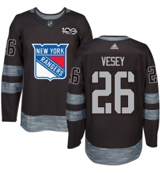 Men's Reebok New York Rangers #26 Jimmy Vesey Premier Black 1917-2017 100th Anniversary NHL Jersey