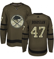Youth Adidas Buffalo Sabres #47 Zach Bogosian Premier Green Salute to Service NHL Jersey