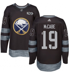 Men's Adidas Buffalo Sabres #19 Jake McCabe Authentic Black 1917-2017 100th Anniversary NHL Jersey