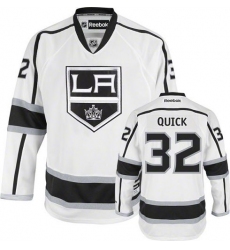 Men's Reebok Los Angeles Kings #32 Jonathan Quick Authentic White Away NHL Jersey