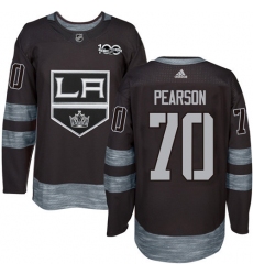 Men's Adidas Los Angeles Kings #70 Tanner Pearson Premier Black 1917-2017 100th Anniversary NHL Jersey