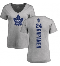 NHL Women's Adidas Toronto Maple Leafs #24 Kasperi Kapanen Ash Backer T-Shirt