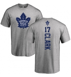 NHL Adidas Toronto Maple Leafs #17 Wendel Clark Ash Backer T-Shirt