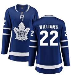 Women's Toronto Maple Leafs #22 Tiger Williams Fanatics Branded Royal Blue Home Breakaway NHL Jersey