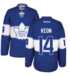 Men's Reebok Toronto Maple Leafs #14 Dave Keon Authentic Royal Blue 2017 Centennial Classic NHL Jersey
