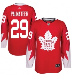 Men's Adidas Toronto Maple Leafs #29 Mike Palmateer Authentic Red Alternate NHL Jersey