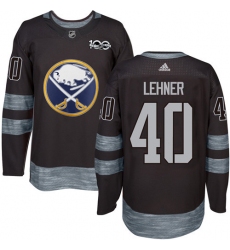 Men's Adidas Buffalo Sabres #40 Robin Lehner Authentic Black 1917-2017 100th Anniversary NHL Jersey
