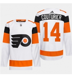 Men's Philadelphia Flyers #14 Sean Couturier White 2024 Stadium Series Stitched Jersey