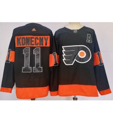 Men's Philadelphia Flyers #11 Travis Konecny Black Alternate Authentic Jersey