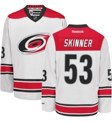 Men's Reebok Carolina Hurricanes #53 Jeff Skinner Authentic White Away NHL Jersey