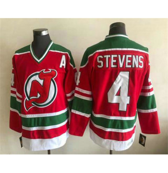Men's New Jersey Devils #4 Scott Stevens Red Stitched Jersey