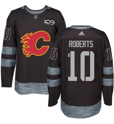 Men's Adidas Calgary Flames #10 Gary Roberts Authentic Black 1917-2017 100th Anniversary NHL Jersey