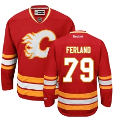 Men's Reebok Calgary Flames #79 Michael Ferland Authentic Red Third NHL Jersey