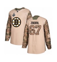 Youth Boston Bruins #67 Jakub Zboril Authentic Camo Veterans Day Practice 2019 Stanley Cup Final Bound Hockey Jersey