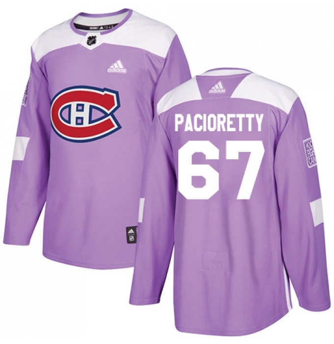 Men's Adidas Montreal Canadiens #67 Max Pacioretty Authentic Purple Fights Cancer Practice NHL Jersey