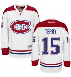 Youth Reebok Montreal Canadiens #15 Chris Terry Authentic White Away NHL Jersey