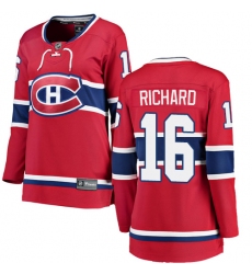 Women's Montreal Canadiens #16 Henri Richard Authentic Red Home Fanatics Branded Breakaway NHL Jersey