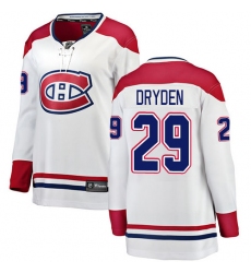 Women's Montreal Canadiens #29 Ken Dryden Authentic White Away Fanatics Branded Breakaway NHL Jersey