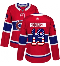 Women's Adidas Montreal Canadiens #19 Larry Robinson Authentic Red USA Flag Fashion NHL Jersey