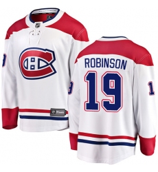 Youth Montreal Canadiens #19 Larry Robinson Authentic White Away Fanatics Branded Breakaway NHL Jersey