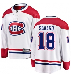 Youth Montreal Canadiens #18 Serge Savard Authentic White Away Fanatics Branded Breakaway NHL Jersey