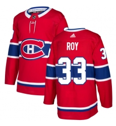Men's Adidas Montreal Canadiens #33 Patrick Roy Authentic Red Home NHL Jersey