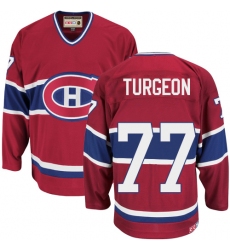 Men's CCM Montreal Canadiens #77 Pierre Turgeon Authentic Red Throwback NHL Jersey