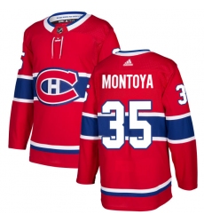 Men's Adidas Montreal Canadiens #35 Al Montoya Authentic Red Home NHL Jersey